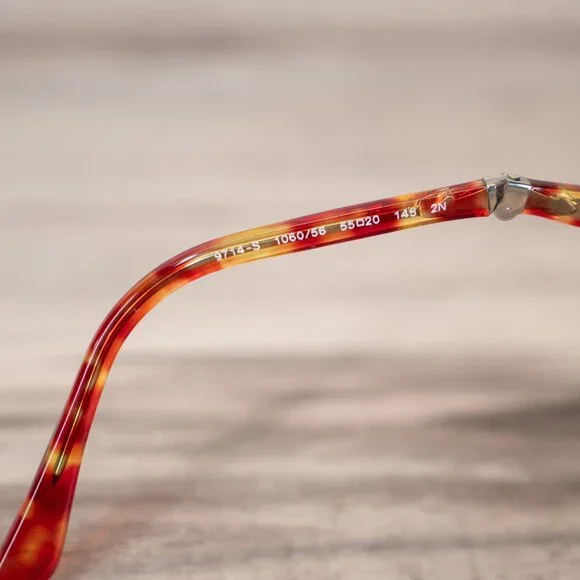 Persol 714 Sunglasses Tortoise Havana Red Folding - Picture 3 of 6